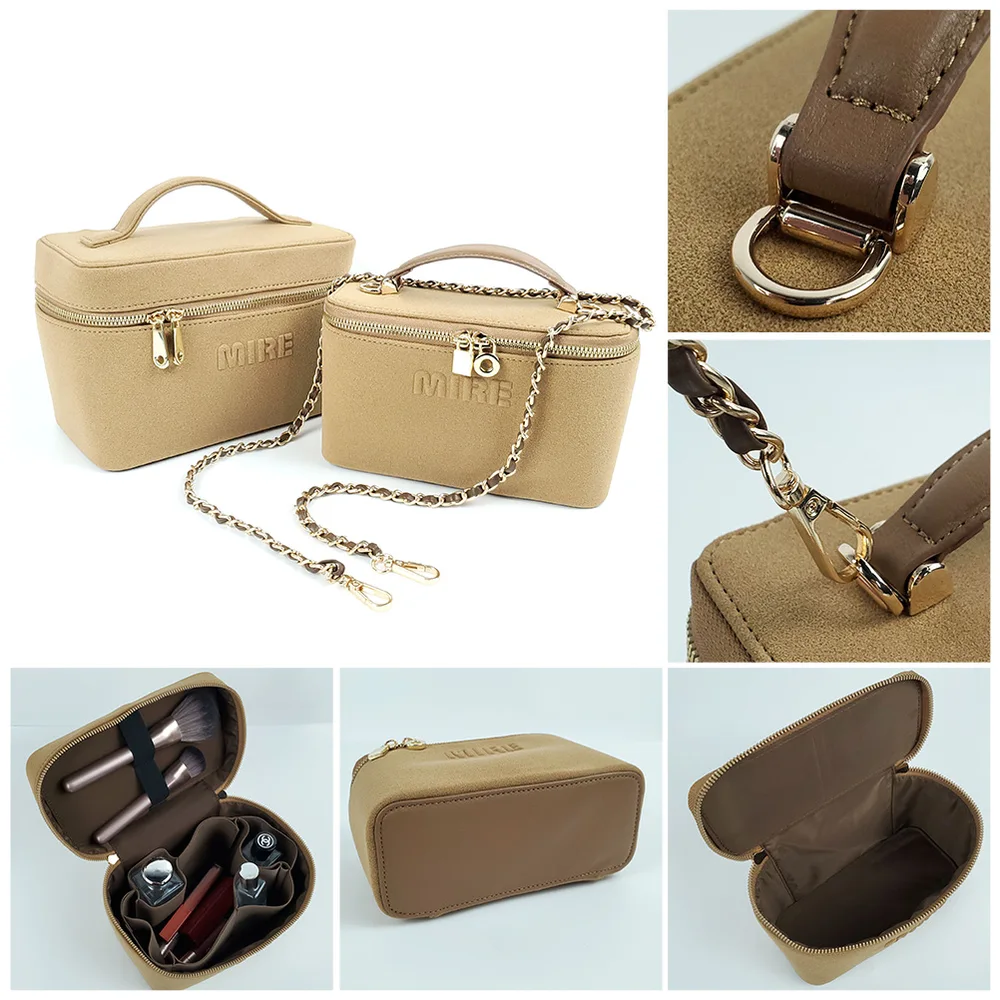 Suede trapezoid bag — multiple angles