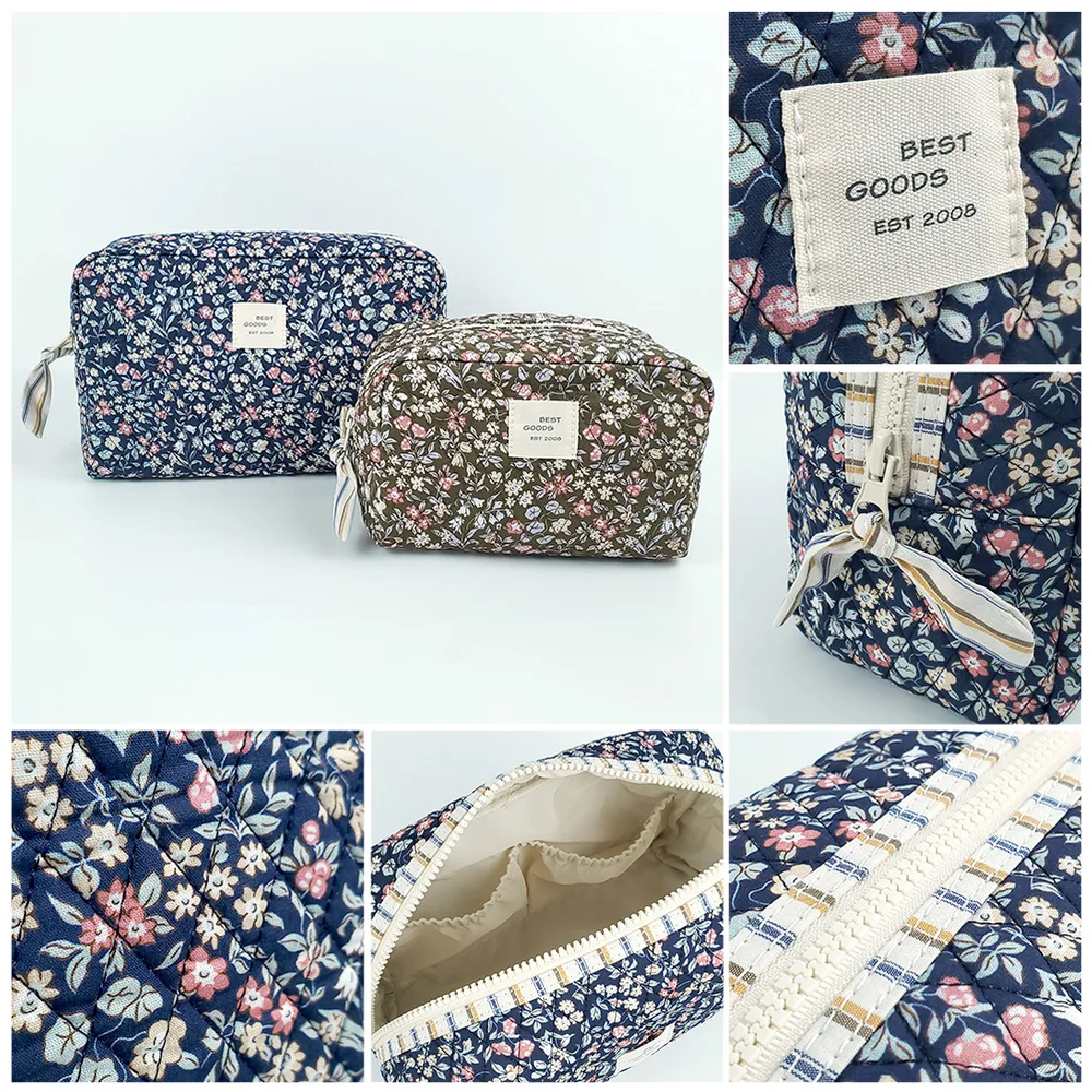 Color variants — navy and olive quilted bags