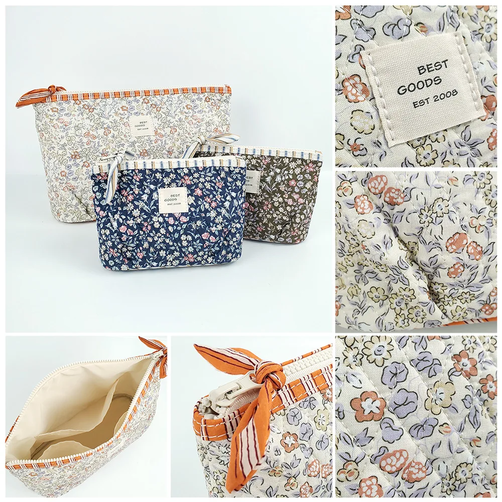 Color variants — cream, navy and olive quilted bags