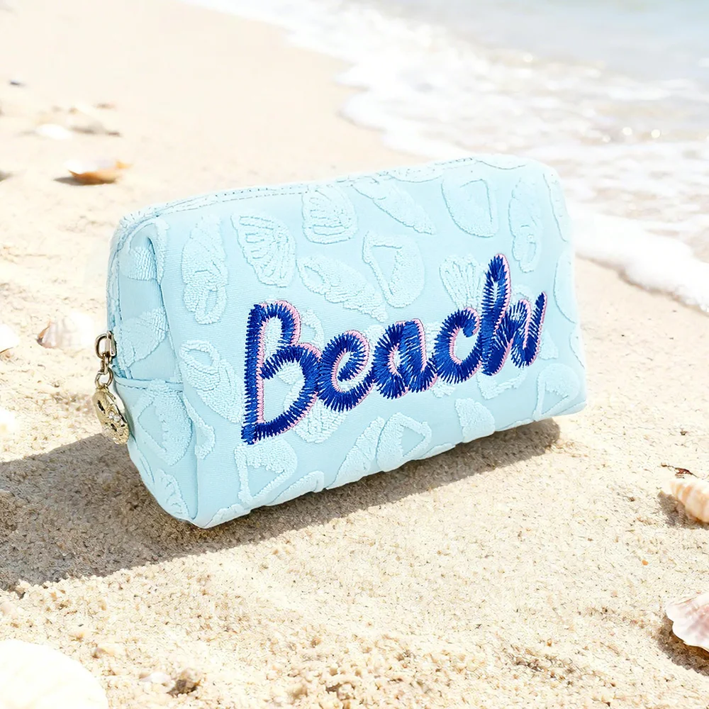 Terry cloth structured cosmetic case