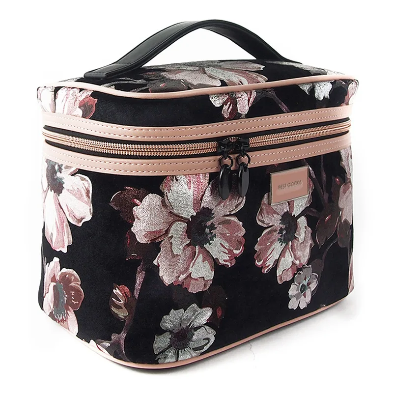 Plush fleece makeup bag — soft texture detail