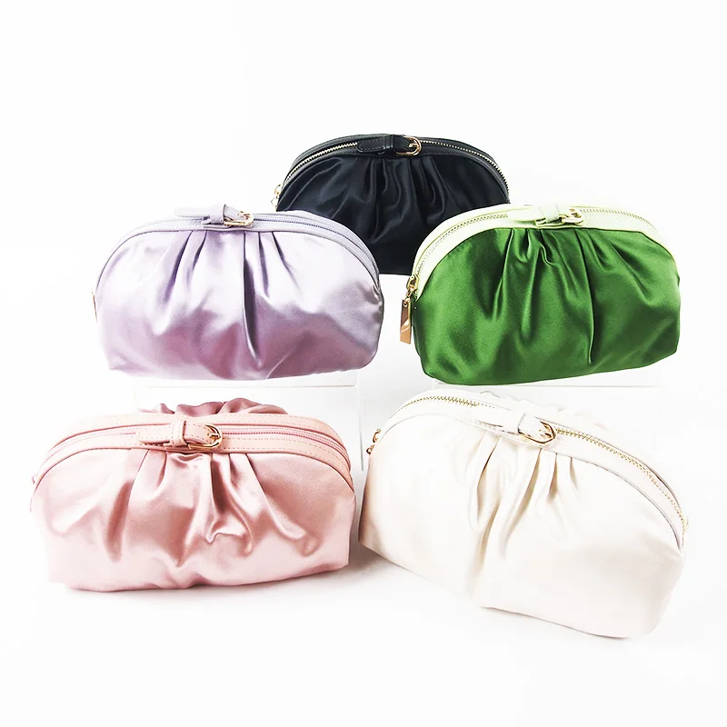 Satin cosmetic bags