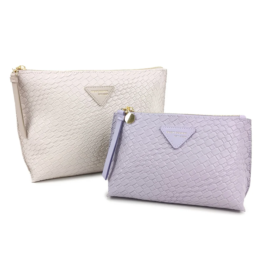 PU cosmetic bag with wrist strap